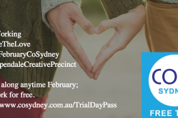 Share the Love this Valentine’s Day – Free CoWorking at CoSydney this February 2016.